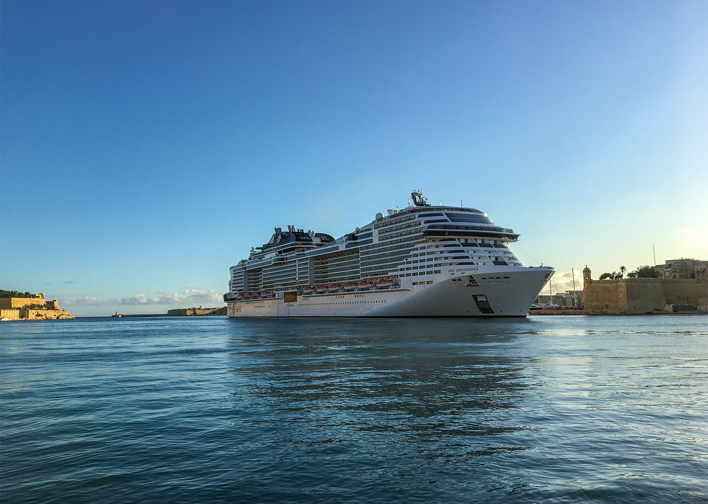 Thanks to strict MSC Cruises health and safety protocol to protect local communities, Valletta Cruise Port welcomes MSC Grandiosa